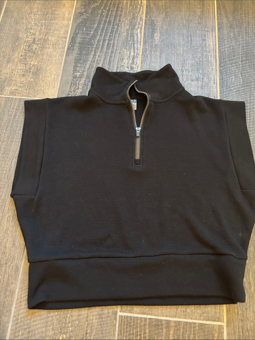 Danskin Black Sleeveless Half-Zip Mock Neck Top